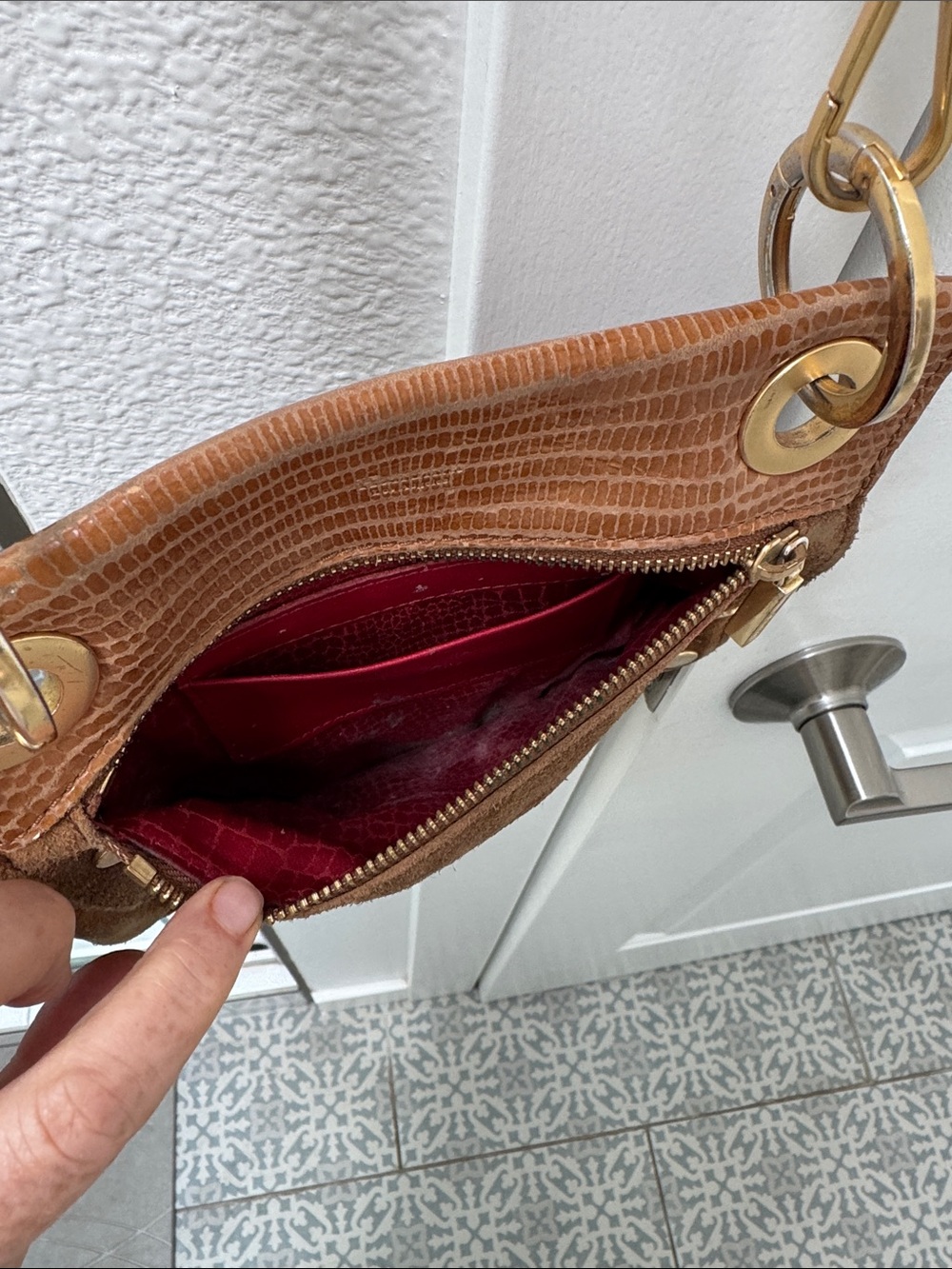 Hammitt Brown Suede Crossbody Bag with Gold Hardware - Picture 6 of 9